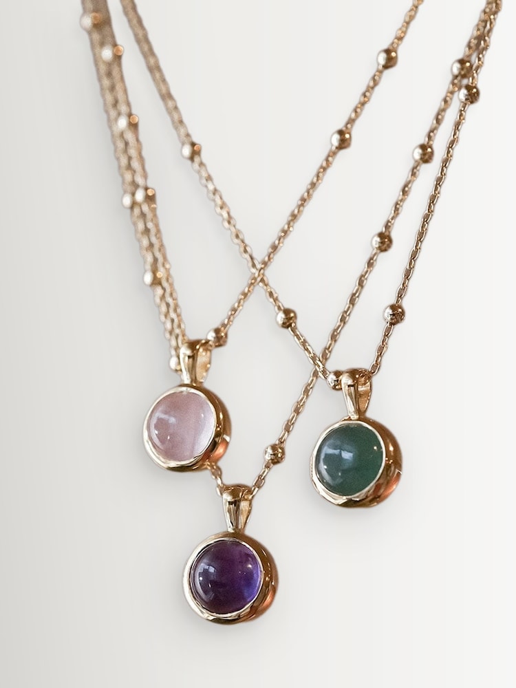 Daisy London Gold Plated Healing Stone 18ct Necklace - Image 2 of 5 Daisy London Gold Plated Healing Stone 18ct Necklace - Image 2 of 5