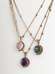 Daisy London Gold Plated Healing Stone 18ct Necklace - Image 2 of 5