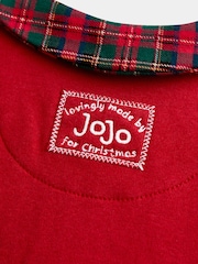 JoJo Maman Bébé Red Christmas Embroidered Footed Sleepsuit - Image 5 of 5