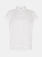 Accessorize White Lace Trim Linen Blend Shirt - Image 4 of 4
