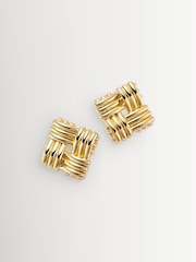Daisy London Mini Lattice Stud 18ct Silver Earrings - Image 1 of 5