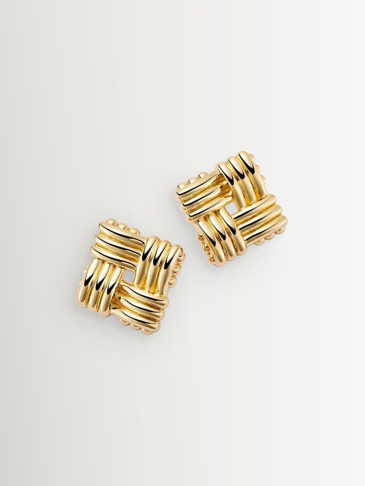 Daisy London Mini Lattice Stud 18ct Silver Earrings - Image 1 of 5 Daisy London Mini Lattice Stud 18ct Silver Earrings - Image 1 of 5