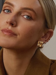 Daisy London Mini Lattice Stud 18ct Silver Earrings - Image 2 of 5