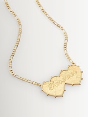 Daisy London Gold Tone Shrimps Forever Double Heart Necklace - Image 1 of 4