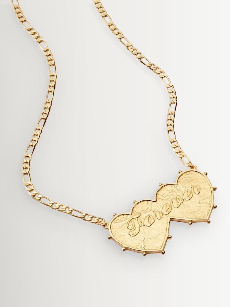 Daisy London Gold Tone Shrimps Forever Double Heart Necklace - Image 1 of 4 Daisy London Gold Tone Shrimps Forever Double Heart Necklace - Image 1 of 4