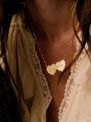 Daisy London Gold Tone Shrimps Forever Double Heart Necklace - Image 3 of 4