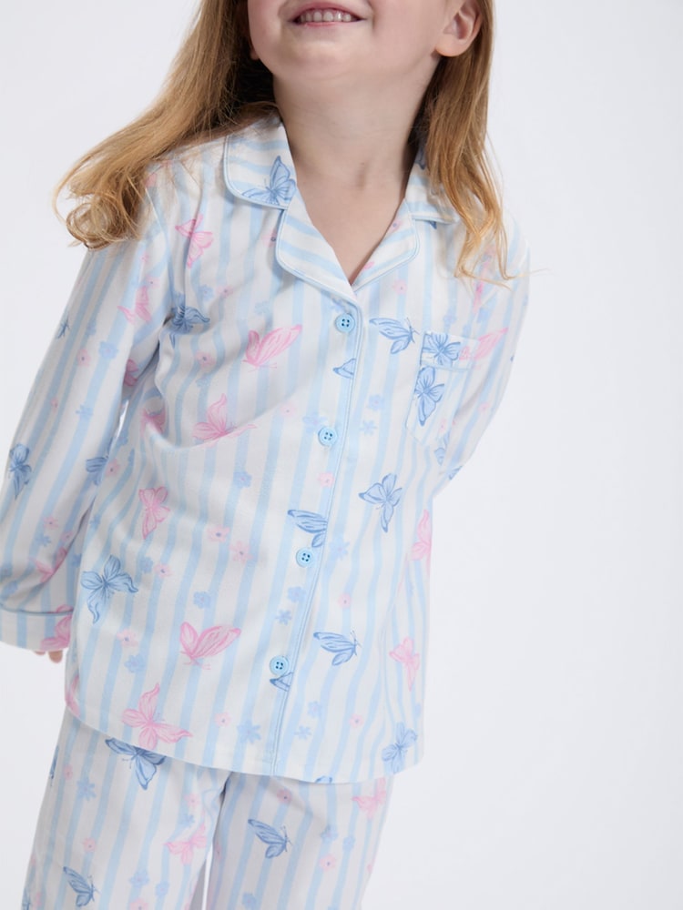 Boux Avenue Blue/Pink Fleece Pyjamas In A Bag - Image 2 of 6 Boux Avenue Blue/Pink Fleece Pyjamas In A Bag - Image 2 of 6