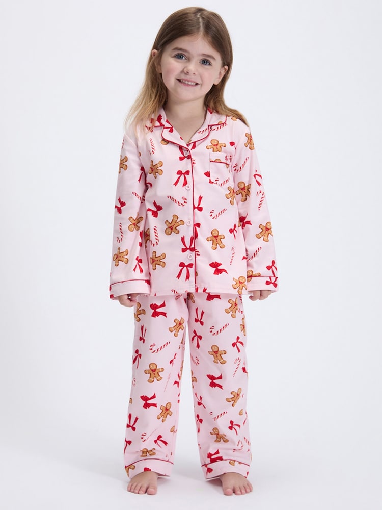 Boux Avenue Pink Gingerbread Fleece Pyjamas In A Bag - Image 1 of 6 Boux Avenue Pink Gingerbread Fleece Pyjamas In A Bag - Image 1 of 6