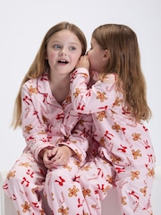 Boux Avenue Pink Gingerbread Fleece Pyjamas In A Bag - Image 3 of 6