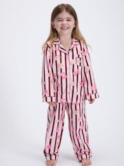 Boux Avenue Pink Stripe Fleece Pyjamas In A Bag - Image 1 of 6