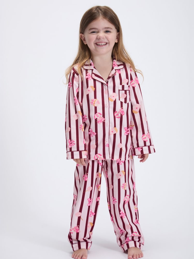 Boux Avenue Pink Stripe Fleece Pyjamas In A Bag - Image 1 of 6 Boux Avenue Pink Stripe Fleece Pyjamas In A Bag - Image 1 of 6