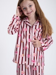 Boux Avenue Pink Stripe Fleece Pyjamas In A Bag - Image 3 of 6