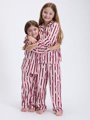 Boux Avenue Pink Stripe Fleece Pyjamas In A Bag - Image 4 of 6