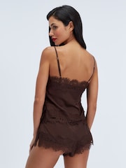Boux Avenue Seraphina Ensemble de pyjamas court en satin et dentelle - Image 5 de 6