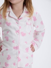 Boux Avenue White/Pink Heart Fleece Pyjamas In A Bag - Image 2 of 6