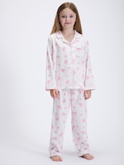 Boux Avenue White/Pink Heart Fleece Pyjamas In A Bag - Image 5 of 6