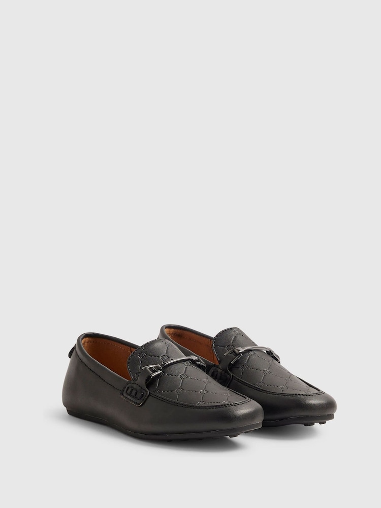 River Island Black Embossed Formal Shoes - Image 2 of 5