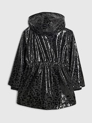 River Island Black Leopard Print Hooded Rain Jacket - Image 2 of 4