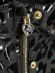 River Island Black Leopard Print Hooded Rain Jacket - Image 3 of 4
