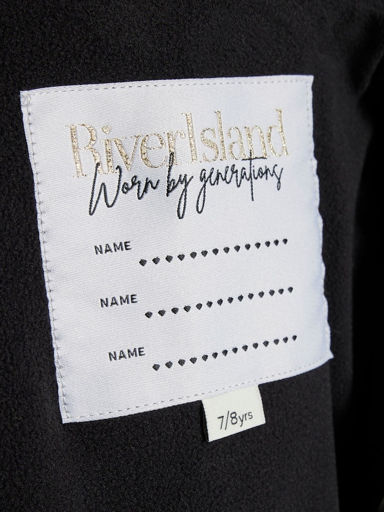 River Island Black Leopard Print Hooded Rain Jacket - Image 4 of 4