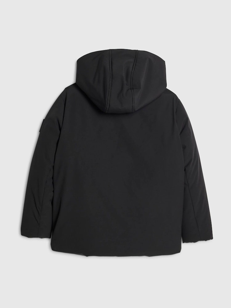 River Island Black Back To School River Branded Hooded Coat - Image 2 of 4