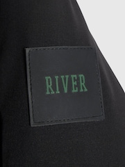 River Island Black Back To School River Branded Hooded Coat - Image 4 of 4