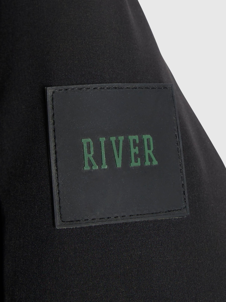 River Island Black Back To School River Branded Hooded Coat - Image 4 of 4