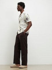 River Island Brown Loose Stretch Smart Trousers - Image 2 of 4