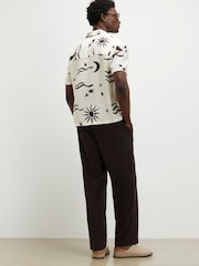 River Island Brown Loose Stretch Smart Trousers - Image 3 of 4