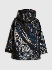 River Island Black Glitter Rain Trench Coat - Image 2 of 4