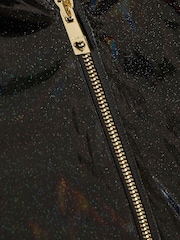 River Island Black Glitter Rain Trench Coat - Image 3 of 4