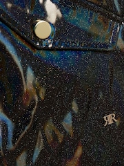 River Island Black Glitter Rain Trench Coat - Image 4 of 4