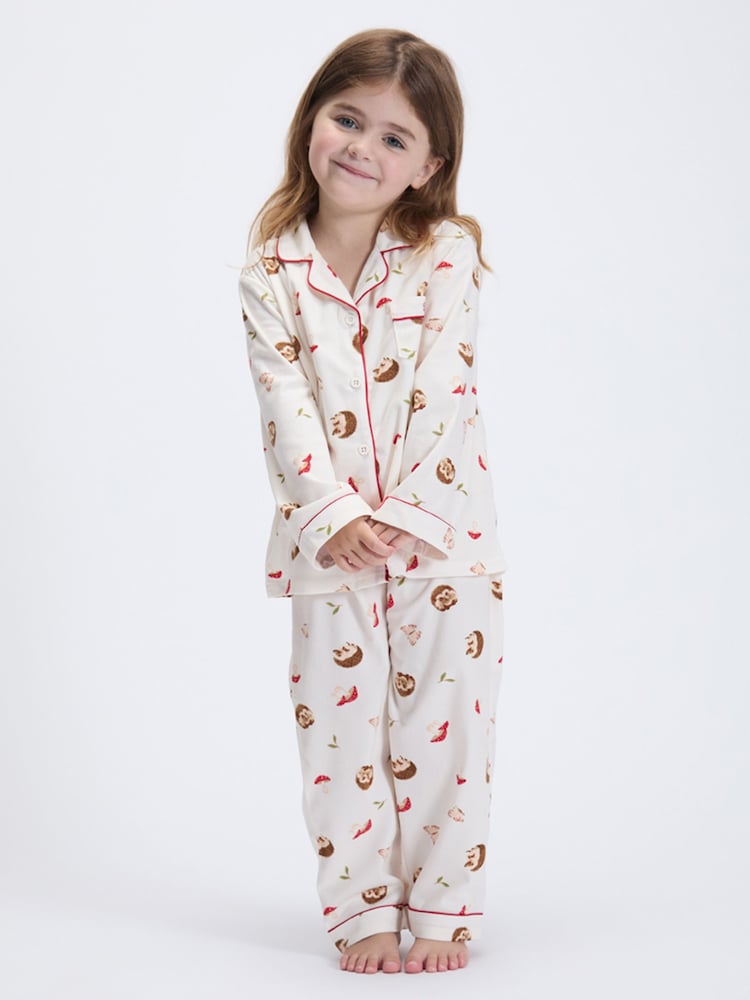Boux Avenue White/Brown Fleece Pyjamas In A Bag - Image 1 of 6