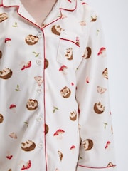 Boux Avenue White/Brown Fleece Pyjamas In A Bag - Image 5 of 6