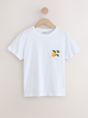 White Orange Graphic Short Sleeve T-Shirt - Image 2 of 4