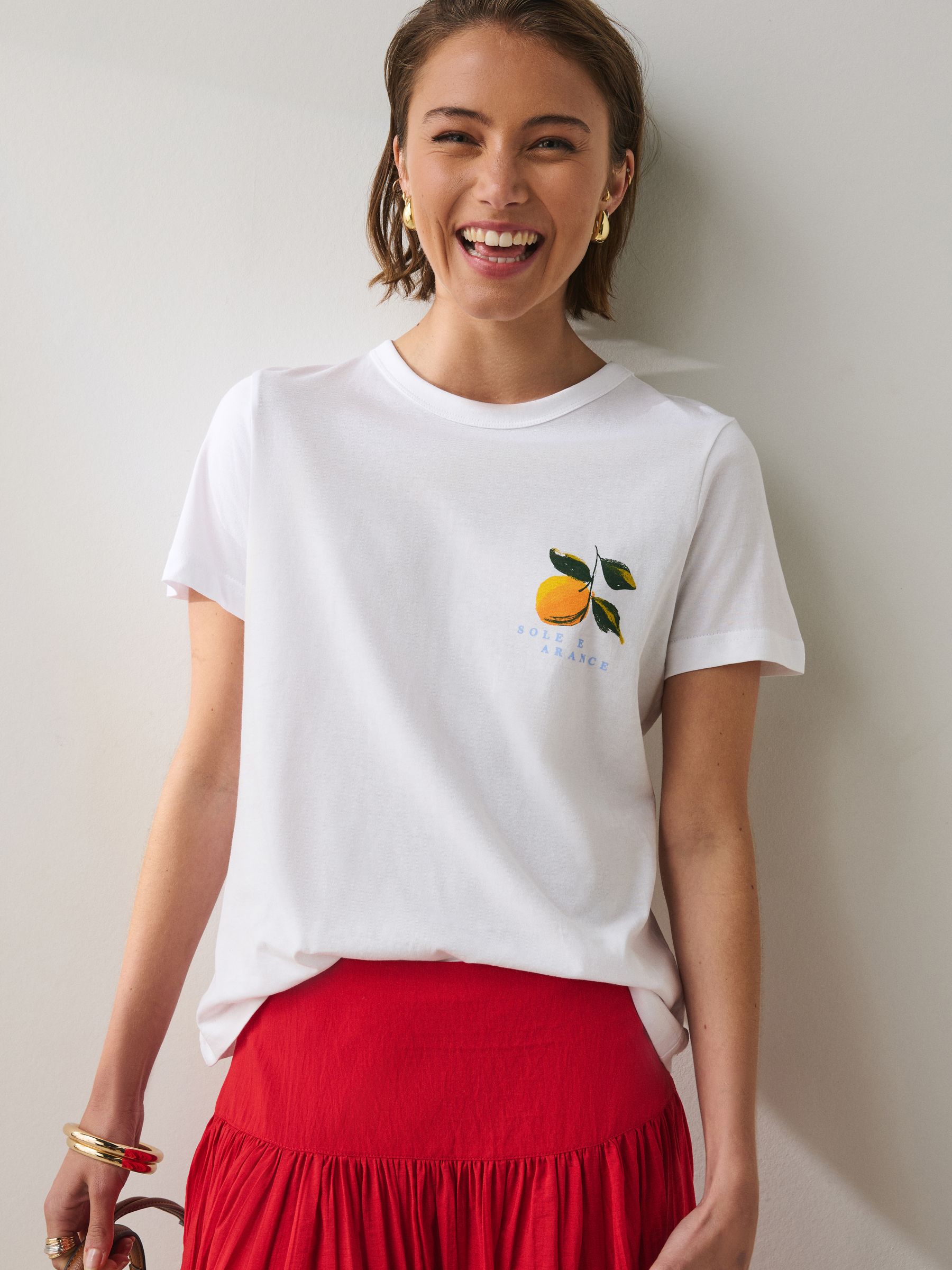 Buy White Orange Graphic Short Sleeve T-Shirt from Next South Africa
