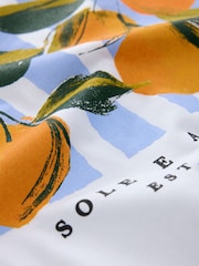 White Orange Graphic Short Sleeve T-Shirt - Image 8 of 8