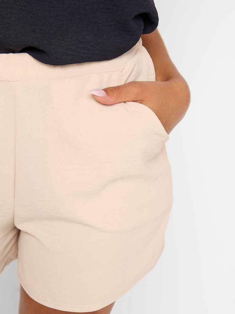 PixieGirl Petite Neutral Textured Shorts - Image 4 of 4