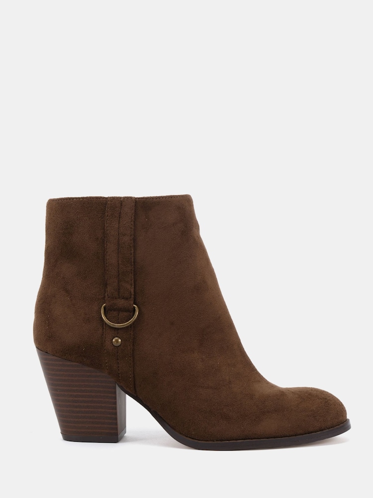 Novo Brown Julie Hardware Heeled Ankle Boots - Image 2 of 6 Novo Brown Julie Hardware Heeled Ankle Boots - Image 2 of 6