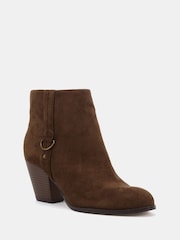 Novo Brown Julie Hardware Heeled Ankle Boots - Image 3 of 6