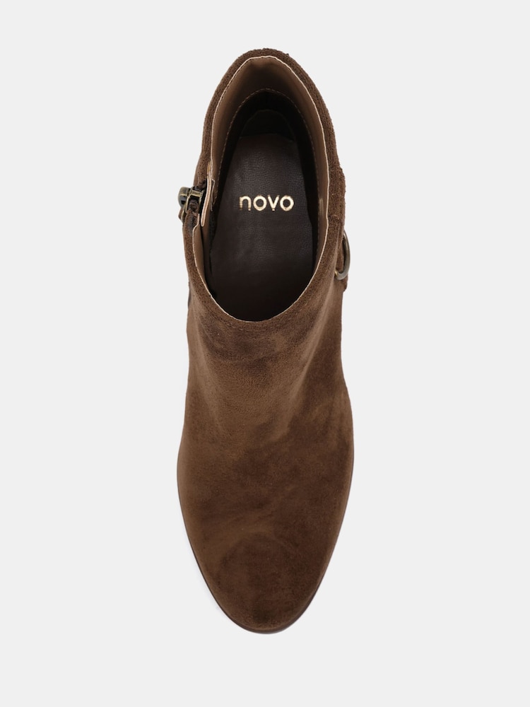 Novo Brown Julie Hardware Heeled Ankle Boots - Image 6 of 6 Novo Brown Julie Hardware Heeled Ankle Boots - Image 6 of 6