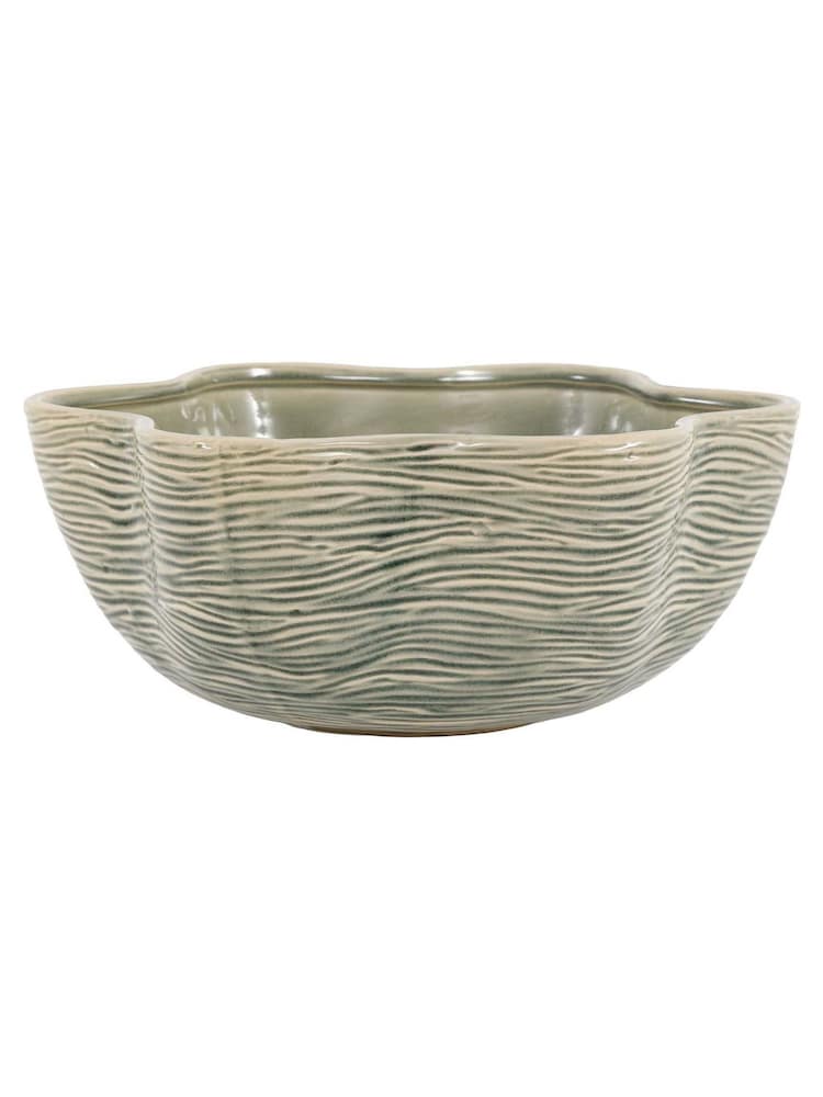 Gallery Home Green Garden Scalloped Bowl - Image 4 of 4 Gallery Home Green Garden Scalloped Bowl - Image 4 of 4
