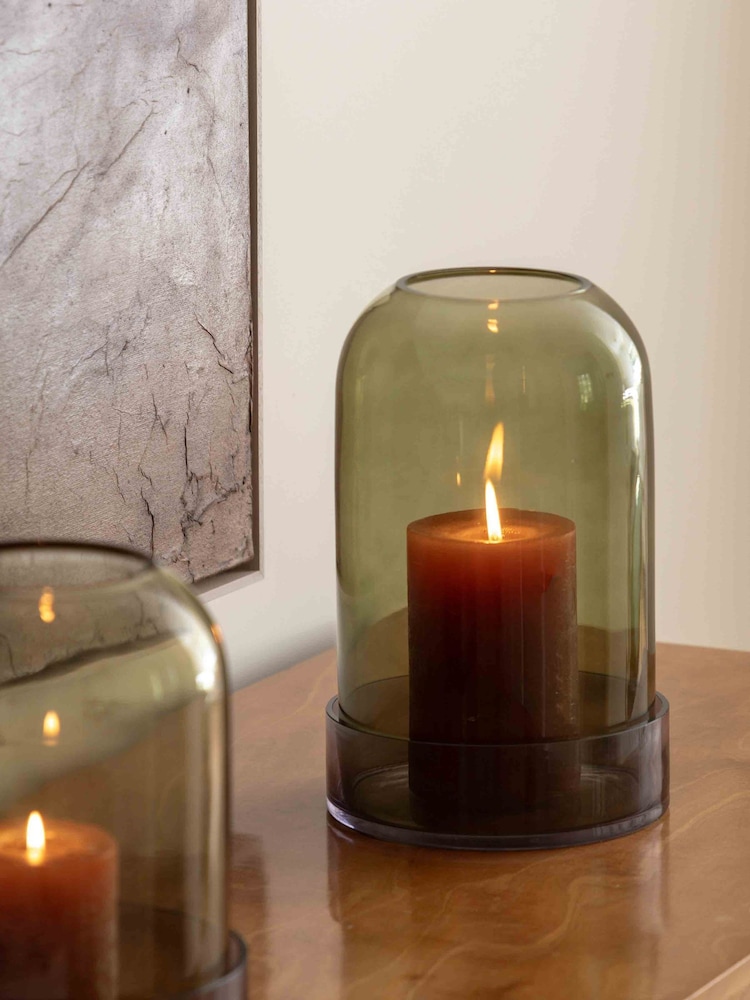 Gallery Home Green Glass Candle Cloches - Image 1 of 4