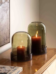 Gallery Home Green Glass Candle Cloches - Image 3 of 4