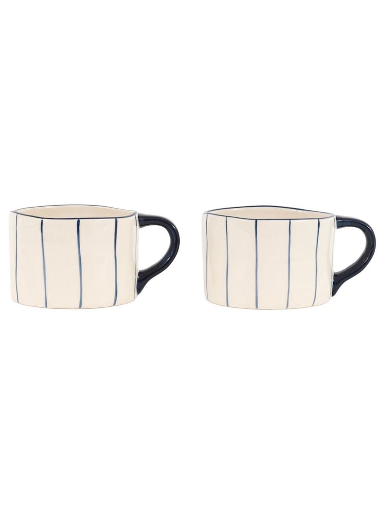 Gallery Home Blue Organic Stripe Mug - Image 4 of 4 Gallery Home Blue Organic Stripe Mug - Image 4 of 4