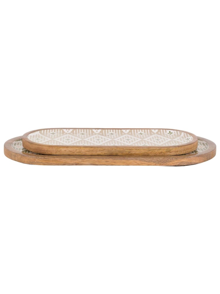 Gallery Home Natural Motif Mango Wood Serving Tray - Image 1 of 1