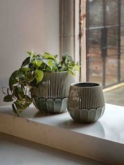 Gallery Home Green Ceramic Indoor Planter - Image 3 of 4