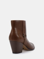Novo Tan Brown Julie Hardware Heeled Ankle Boots - Image 4 of 6