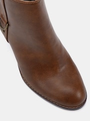 Novo Tan Brown Julie Hardware Heeled Ankle Boots - Image 6 of 6