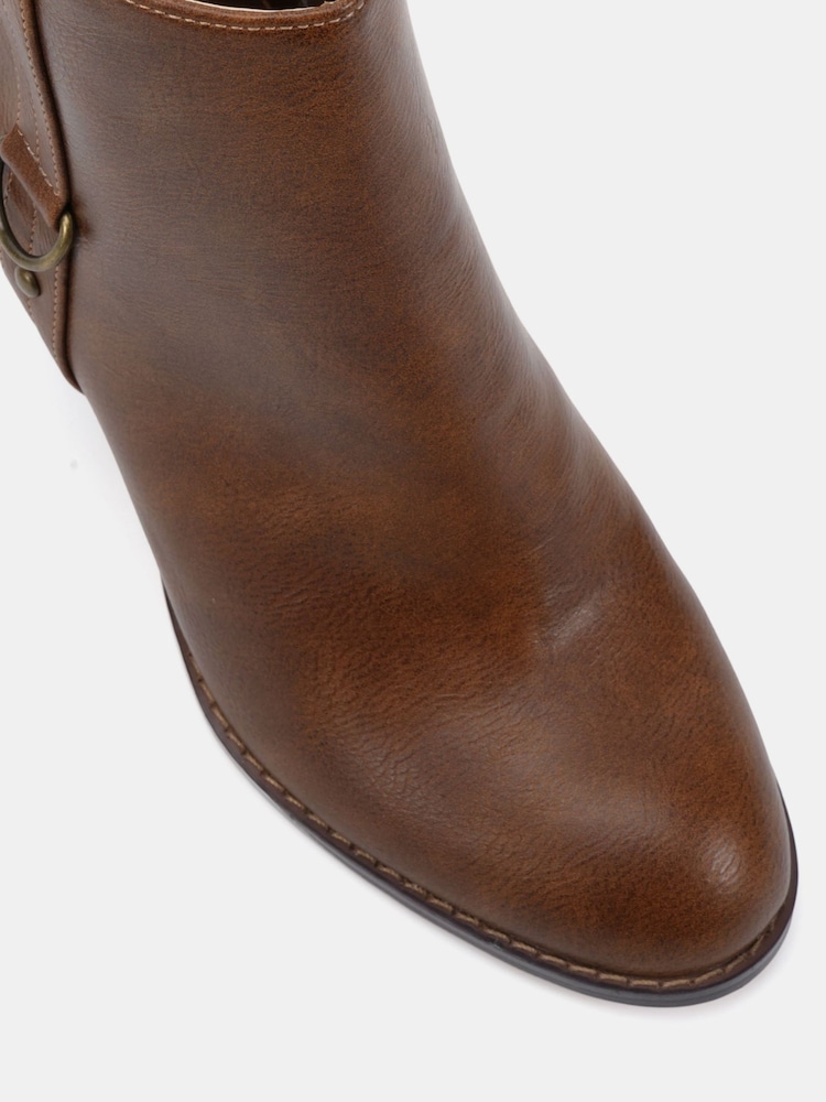Novo Tan Brown Julie Hardware Heeled Ankle Boots - Image 6 of 6 Novo Tan Brown Julie Hardware Heeled Ankle Boots - Image 6 of 6